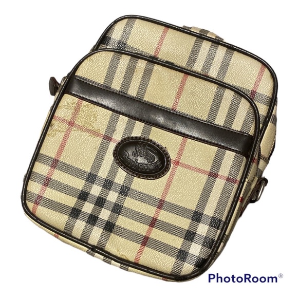 Vintage Burberry Burberrys nova check leather authentic missing strap crossbody - Picture 7 of 8